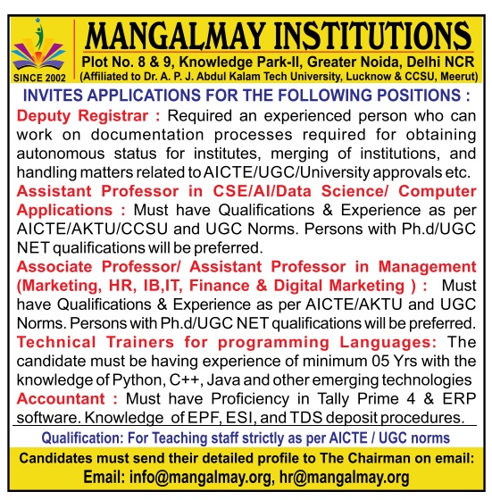 Mangalmay Teaching & Non-Teaching Faculty 2024